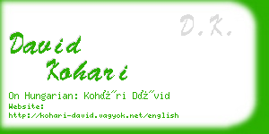 david kohari business card